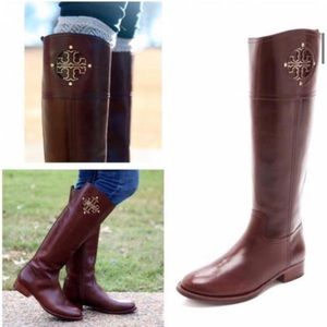 Tory Burch Kiernan Riding Boots - Almond